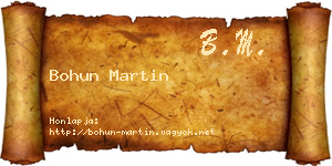 Bohun Martin névjegykártya
